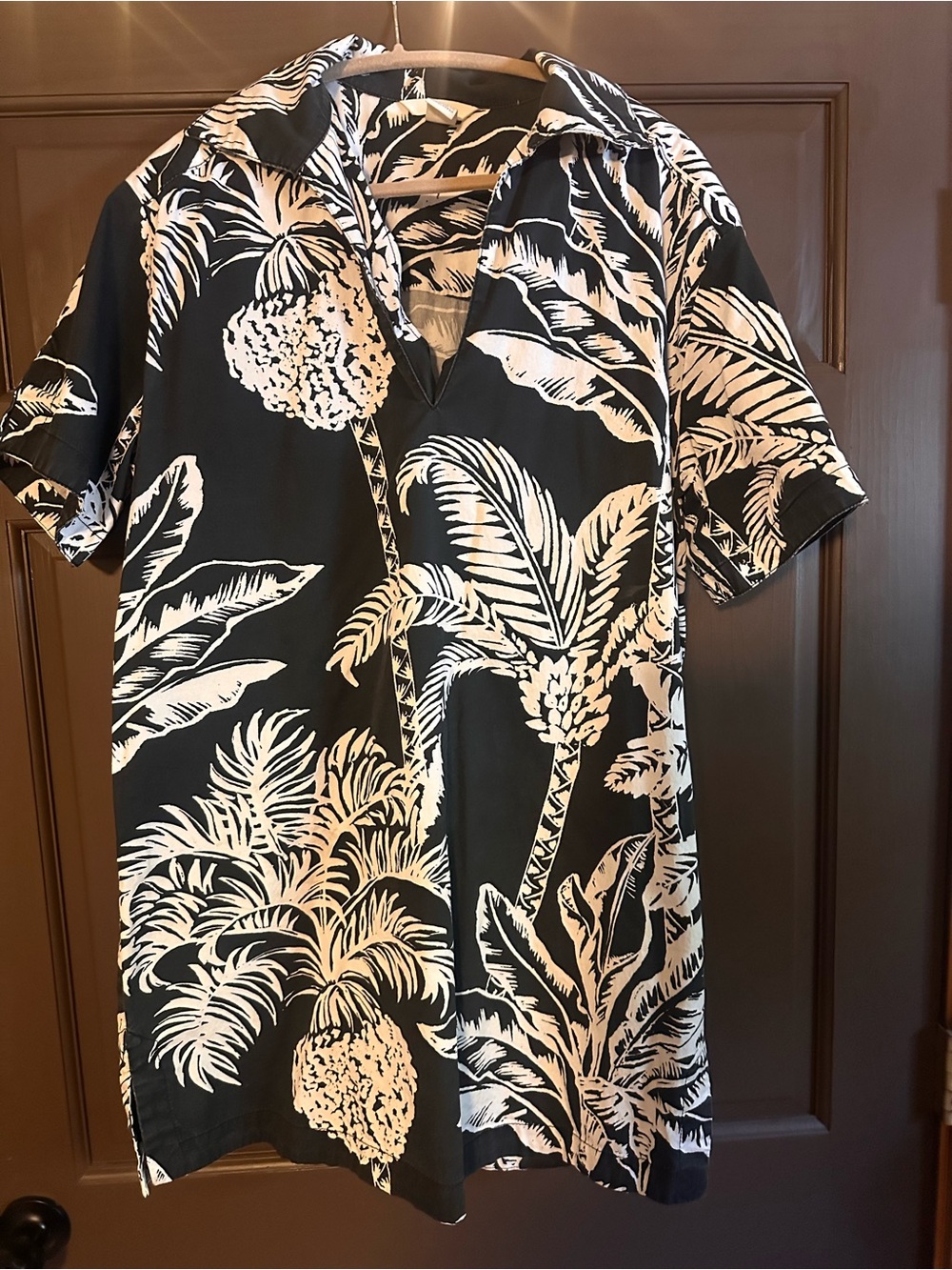 H&M Black and White Tropical Swim Coverup